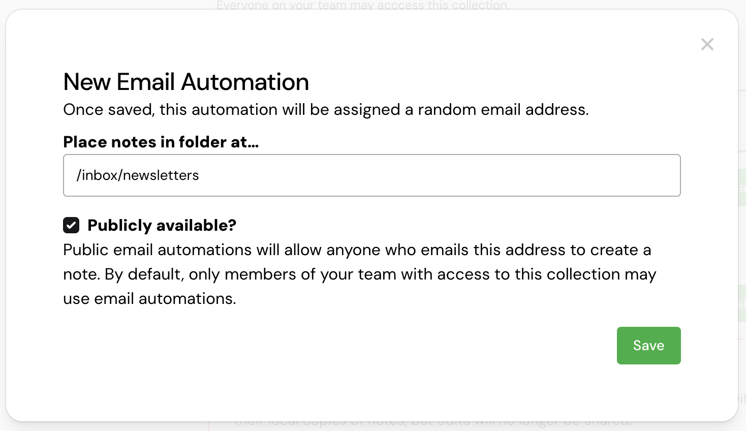 An email automation being created