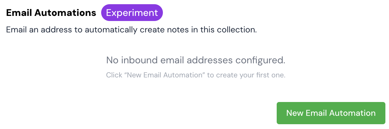 An empty automations list