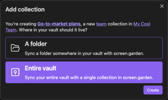 Choosing the entire vault